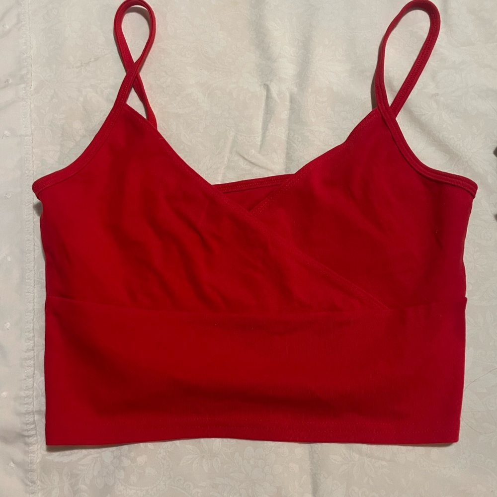 Red Strappy Crop Top